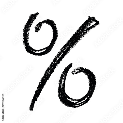 Hand drawn percentage symbol clipart Percent doodle Discount voucher sign Income tax Single element for design