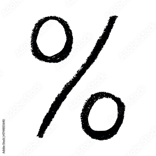 Hand drawn percentage symbol clipart Percent doodle Discount voucher sign Income tax Single element for design