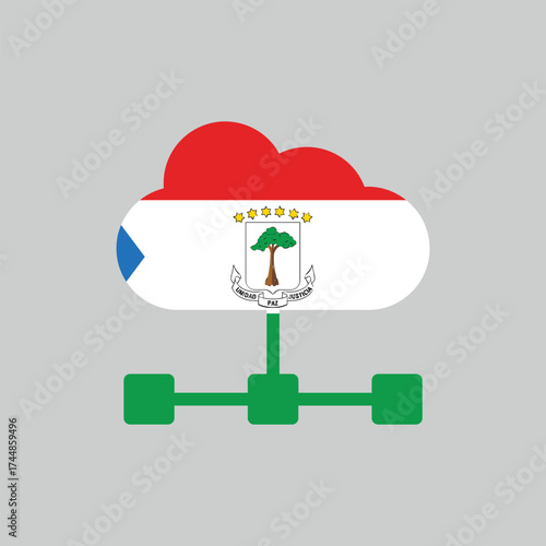 Equatorial Guinea flag in Cloud cart  icon