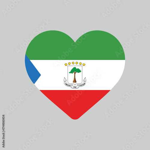 Equatorial Guinea flag on heart icon