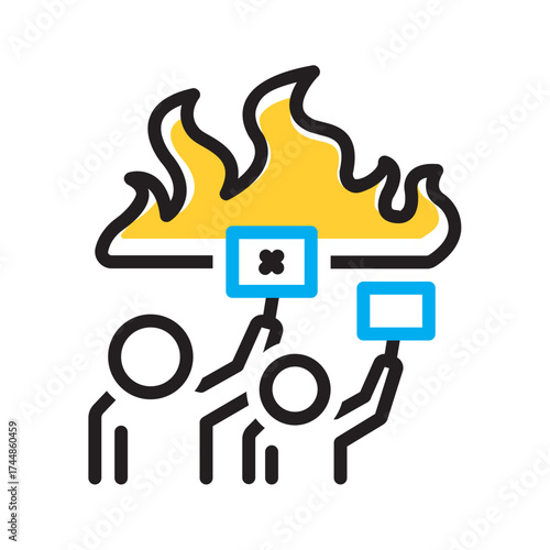 Vector multi color icon for Protest