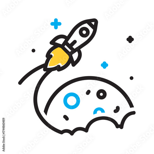 Vector multi color icon for Space mission