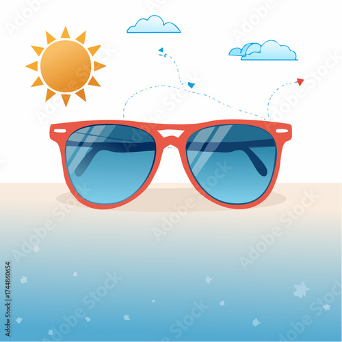 summer sun glasses and sunglasses