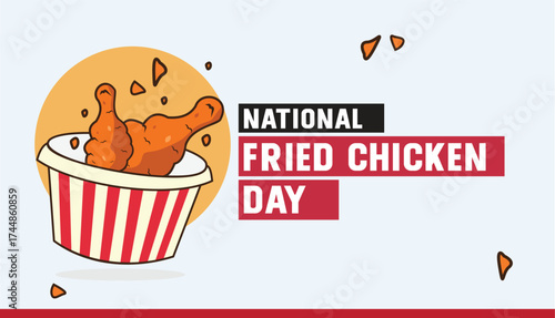 National Fried Chicken Day vector graphic great for National Fried Chicken Day celebration. flat design. story design. flat illustration. simple and elegant