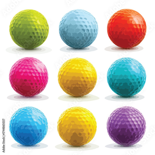 Isolated golf ball illustration on white background