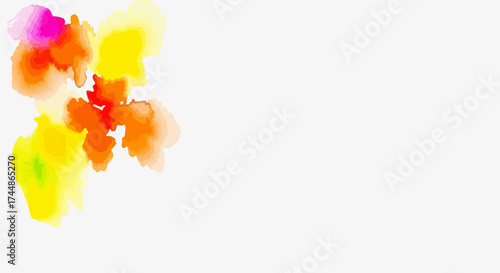 Dynamic fall-inspired watercolor splashes animate a crisp white background, offering generous open space for creative design and seasonal visual projects