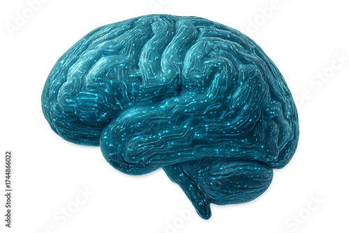 3D artificial intelligence brain concept representing human mind, neural networks, and digital intelligence innovation