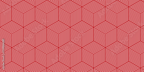 Seamless fabric and lapping pattern with stripes line creative web. abstract hexagon type grid square repeat overlap triangle textile background.	