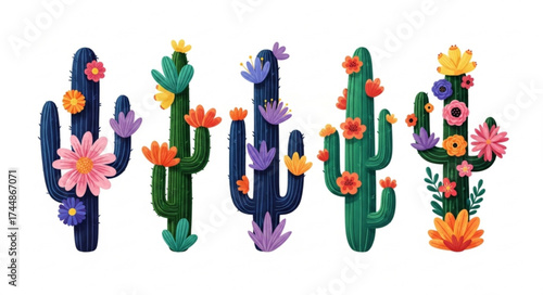 Fantasy flowers set. Whimsical quirky fancy blossoms, fairy dreamy blooms. Creative garden floral plants in fairytale fantastic style. Kids flat vector illustration isolated on white background