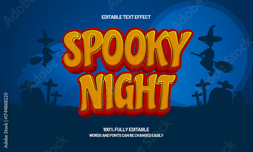 spooky night editable text effect