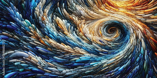 A vibrant background image showcasing a wave pattern design made from fragmented glass shards, creating a stunning visual texture.