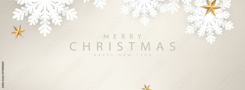Fototapeta premium Horizontal Merry Christmas Facebook Cover Template