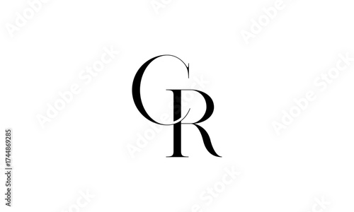 CR initial letters, monogram logo