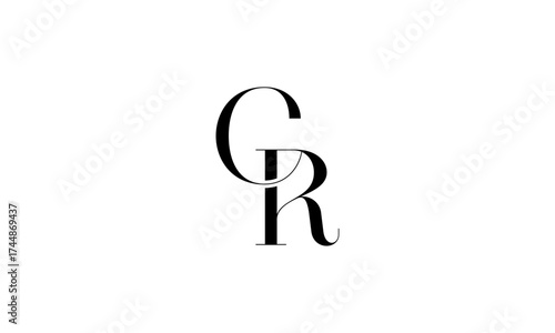 CR initial letters, monogram logo