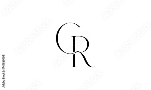 CR initial letters, monogram logo