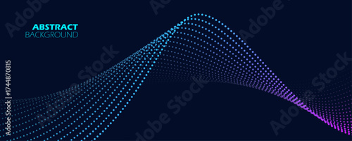 Color dotted wave. Futuristic abstract background for creative graphic design. Vector illustration.	