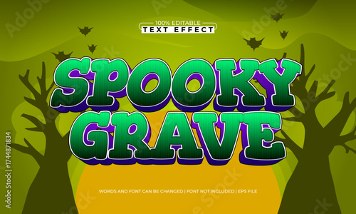 spooky grave editable text effect