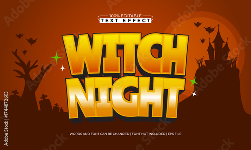 witch night editable text effect