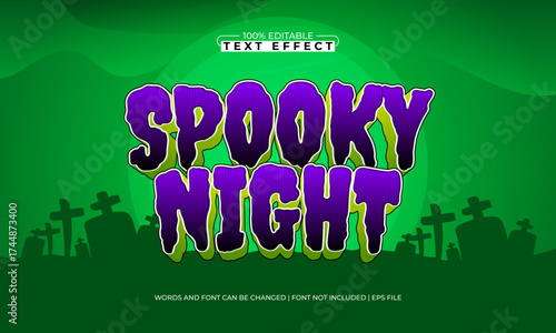 spooky night editable text effect
