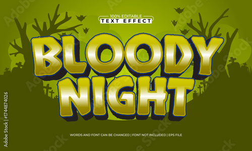 bloody night editable text effect