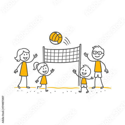 Peak of Fun An Energetic Day Filled With Beach Volleyball Excitement.