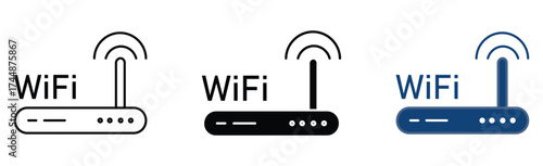 Modern wifi router icons. Internet of think vector illustration on white  symbol, background, vector illustration.
