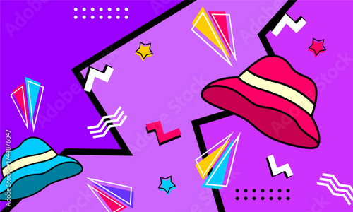  Geometric  abstract pop art background in flat designstract art background design