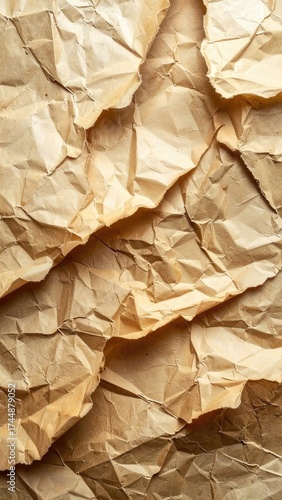 Wallpaper Mural Crumbled brown paper texture with torn edges creating a layered, abstract composition Torontodigital.ca