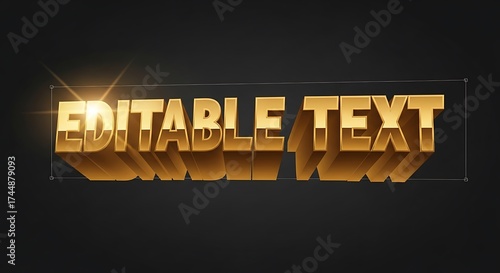 Golden Editable Text Effect - Modern 3D Typography Design.