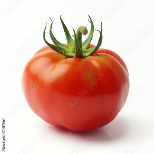 Wallpaper Mural A ripe red tomato with a stem on top Torontodigital.ca