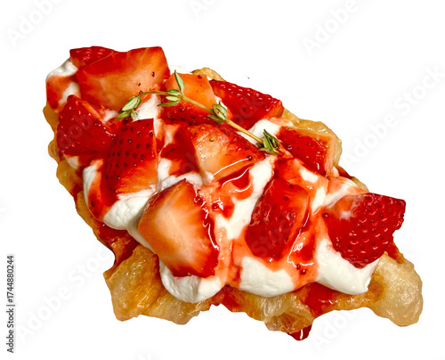 Strawberry whipping cream croffle