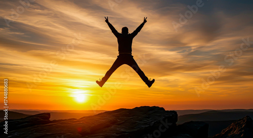 Wallpaper Mural The Peak of Success: The Traveler's Triumph at Sunset Torontodigital.ca