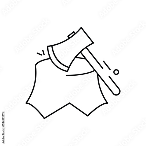 Cut Down Icon vector