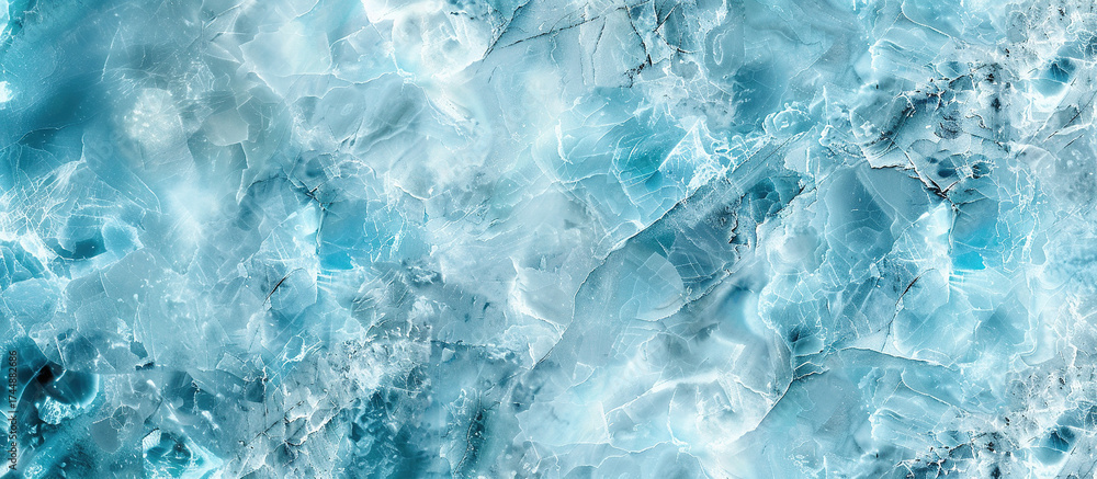Obraz premium Celestial Ice: A stunning macro perspective captures the icy beauty of a frozen landscape, revealing intricate textures and the cold, ethereal light reflecting across its surface.
