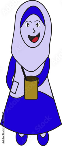 Cute Collection of Diverse Hijabi Muslimah Girl Cartoon Characters