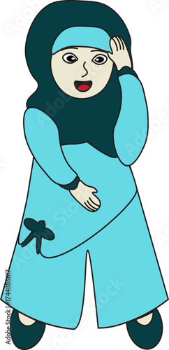 Cute Collection of Diverse Hijabi Muslimah Girl Cartoon Characters