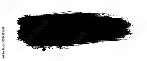 Vector Abstract Grunge Black Brush Strokes with Paint Splashes