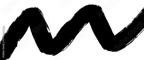 Vector Black Ink Splash Brush Line For Artistic On White Background