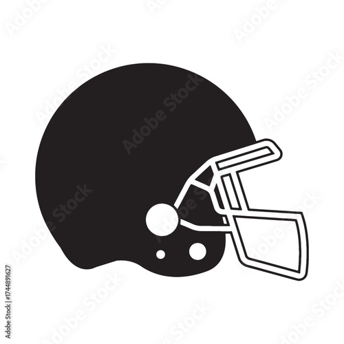 American Football Helmet Silhouette Vector