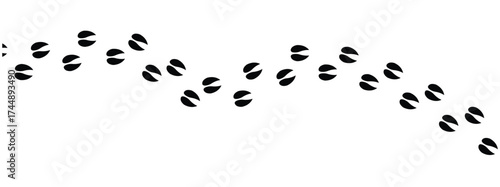 Silhouettes of animal footprints of goat – black vector tracks of birds, reptiles, and mammals. includes paw prints, hoof marks, and steps from wolf, duck, frog design in eps 10.