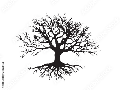 Graceful Ethereal Tree With Roots For A Calming Design Aesthetic