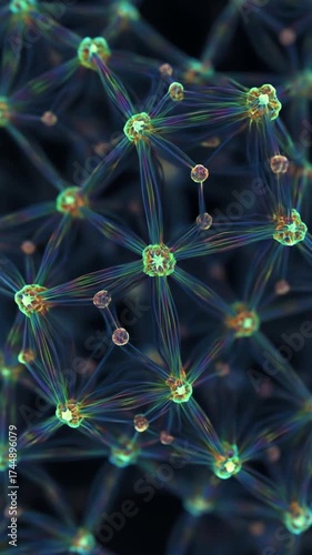 Intricate Network of Glowing Spheres - A Visual Symphony.