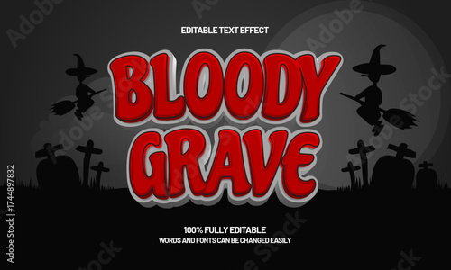 bloody grave editable text effect