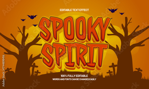 spooky spirit editable text effect
