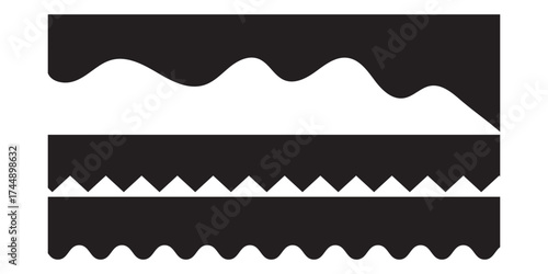 Curved background section and frame template. Curved border shape, dividers Shapes for website design