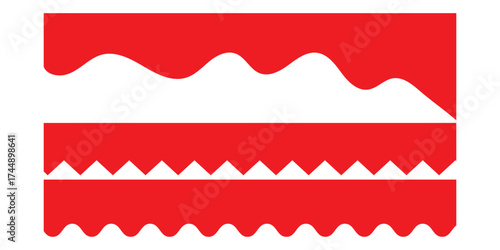 Curved background section and frame template. Curved border shape, dividers Shapes for website design