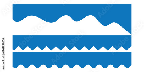 Curved background section and frame template. Curved border shape, dividers Shapes for website design