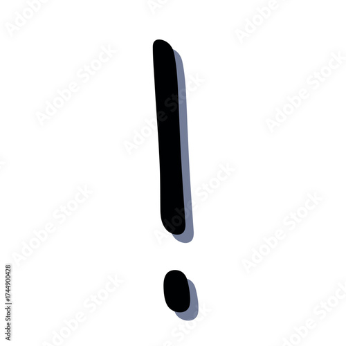 Hand drawn exclamation mark clipart Single element for design
