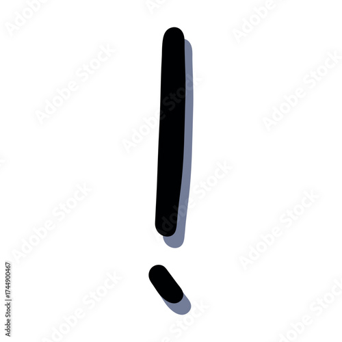 Hand drawn exclamation mark clipart Single element for design