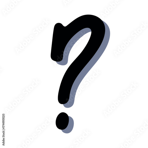 Hand drawn question mark clipart Single element for design